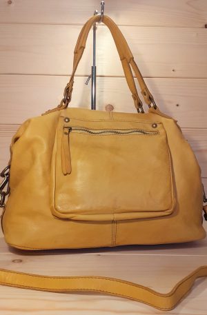 borsa in pelle senape